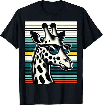 Funny Giraffe Vintage Sunglasses African Animal Lover T-Shirt
