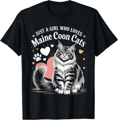 Just a girl who loves Apparel Just a Girl who Loves Maine Coon Cats T-Shirt