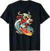 Surfing Cow Catching a Wave Surfer Design Co. Surfing Cow Catching a Wave Farmer Surfer Surf Time T-Shirt - Black