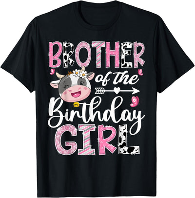 Farm Cow Family Matching Bday Party Brother of the Birthday T-Shirt