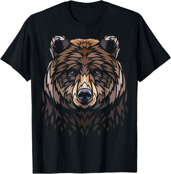 Tribal bear Shirts Tribal Bear tattoo style T-Shirt - As Pictured