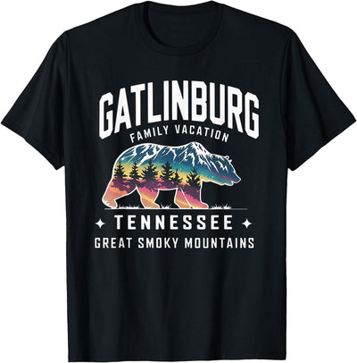 Family Vacation Mountains Gatlinburg Tennessee Bear Souvenir T-Shirt