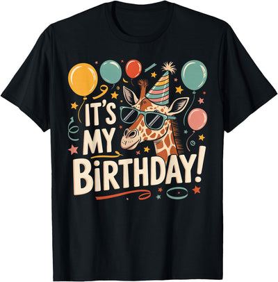 It's my Birthday Party Giraffe Birthday Girl T-Shirt