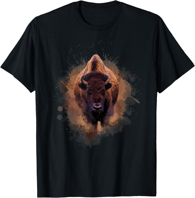Idea Bison Buffalo Cattle Design Illustration T-Shirt