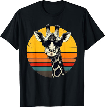 Funny Giraffe Sunglasses Vintage African Animal Lover T-Shirt