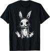 Evil Creepy Bunny Rabbit Alt Goth Grunge Horror Aesthetic T-Shirt in Black