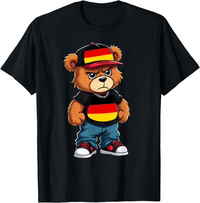 German Flag Teddy Bear Germany Hip Hop T-Shirt