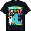 This Little Bunny Rabbit Is 4 Year Old Easter Birthday T-Shirt in Black