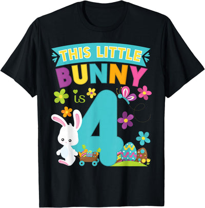 This Little Bunny Is 4 Rabbit Birthday T-Shirt