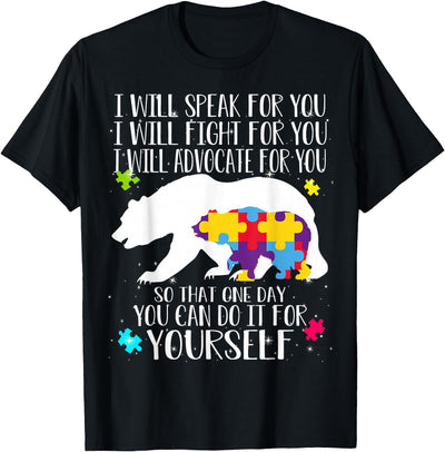 Mama Papa Bear Autism Awareness For Women Men T-Shirt