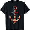Buffalo Anchor Tees Company American Flag Anchor Shirt Patriotic Military July Navy USA T-Shirt - Black