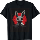 Bunny Anime Goth Scary Men Women Creepy Gothic Anime Rabbit T-Shirt in Black
