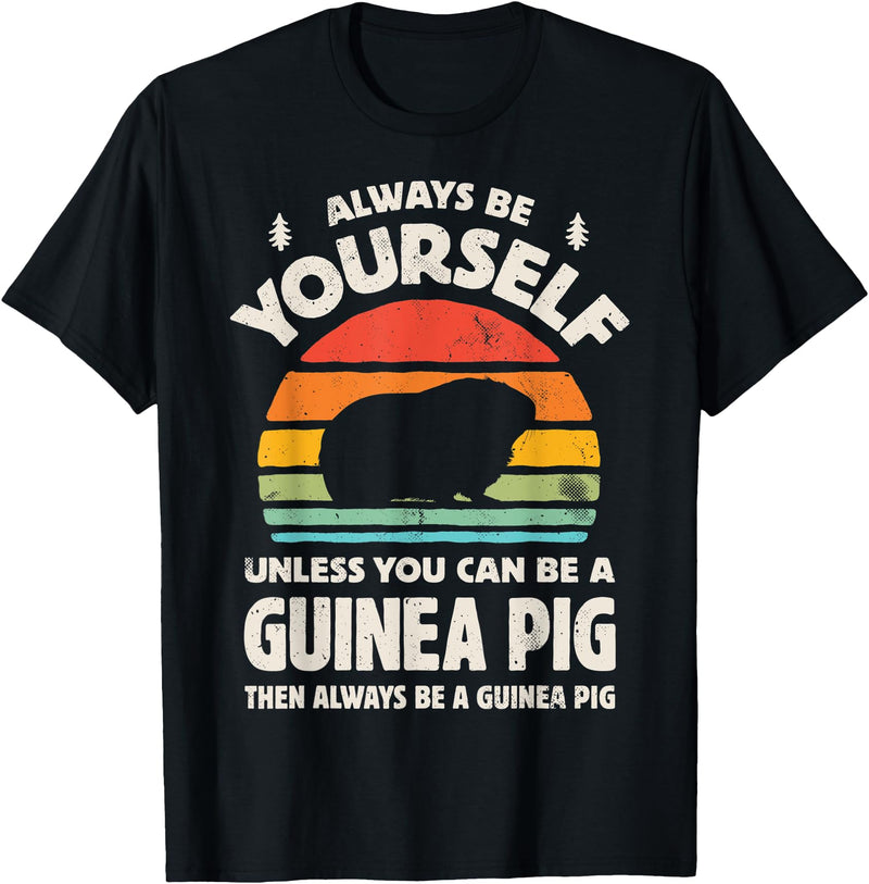Guinea Pig Wheek Squad Guinea Pig Always Be Yourself Retro Vintage Men Women Rodent T-Shirt - Black