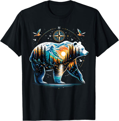 Bear Hiking Grizzly Bear Camping Camper T-Shirt