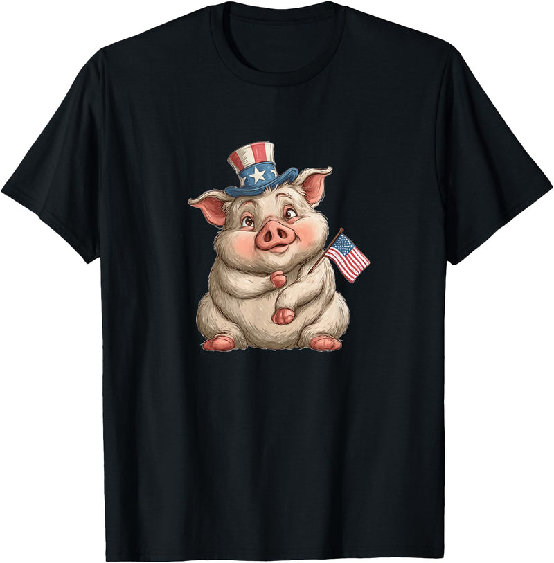 USA Pig Outfit Awesome US Pig T-Shirt - Black