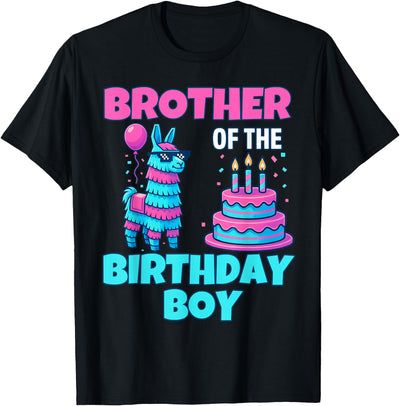 gaming gamer Birthday Llama Pinata Family Apparel Brother Birthday Boy Llama Pinata Party Family mathing Men T-Shirt
