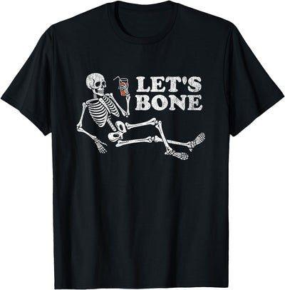 Funny Skeleton Halloween Adult Humor Shirts Funny Skeleton Let's Bone Halloween Bones Adult Humor Guys T-Shirt