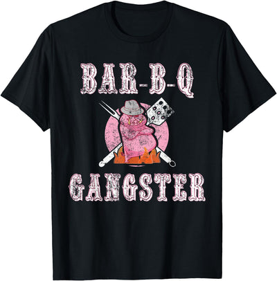 Funny BBQ Gifts for Men- Pork Pig Pit BBQ Gangster T-Shirt