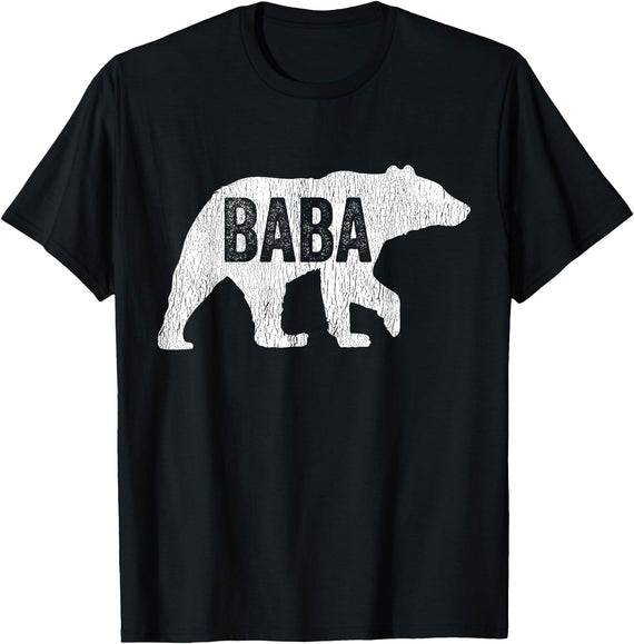Matching Family Bear by Foxio Baba Bear Matching Family Camping Vintage Bear Funny Baba T-Shirt - Black