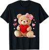 Cute Crochet Valentine Love Art Studio Be My Valentine Cute Crochet Yarn Teddy Bear Love T-Shirt - Black