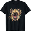 Laughing Hyena Cartoon Wild Safari Animal Hyena Laughing Face Funny Animal Safari Vibes T-Shirt - Black