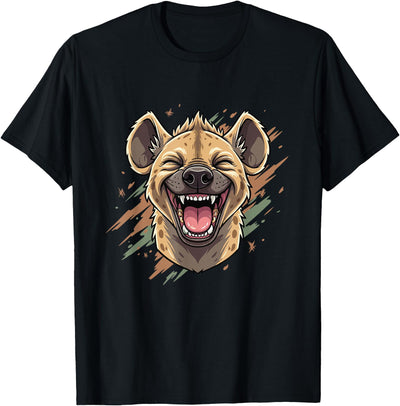 Laughing Hyena Cartoon Wild Safari Animal Hyena Laughing Face Funny Animal Safari Vibes T-Shirt