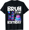 Llama Lover Gift Co. Bruh Its My Birthday Llama Pinata T-Shirt - Black