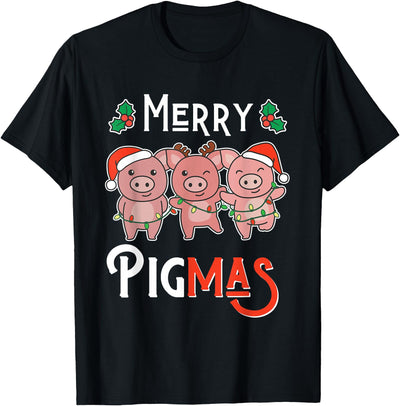Merry Pigmas Pun Pig Christmas T-Shirt