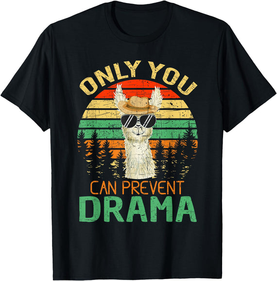 Only You Can Prevent Drama Camping Llama Gift Tee Only You Can Prevent Drama Lama Camping T-Shirt - Black