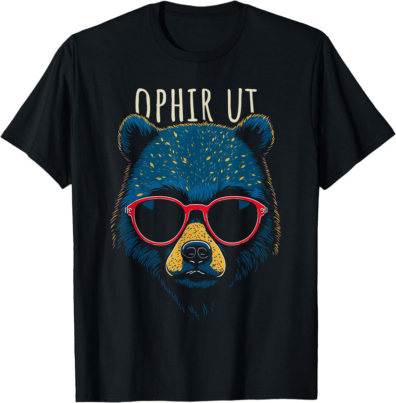 Awesome Ophir Utah USA Designs and Souvenirs Ophir Utah USA Cool Bear Wearing Sunglasses Design T-Shirt - As Pictured
