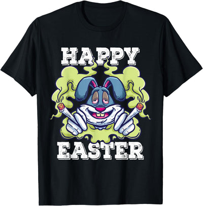 Happy Easter Stoned Rabbit Smoking T-Shirt
