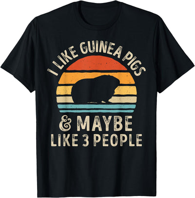 I Like Guinea Pigs and Maybe 3 People Guinea Pig Retro Men T-Shirt