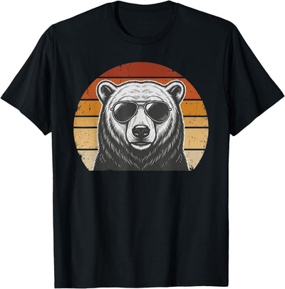 Polar Bear Retro Sunset Animal Lover Vintage Cool Owner T-Shirt