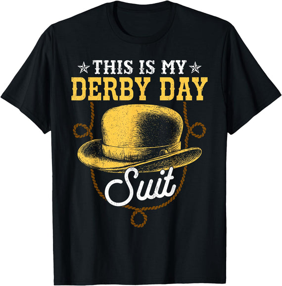 Vintage Horse Racing Tee Vintage This Is My Derby Day Suit - Funny Horse Racing Derby T-Shirt - Black