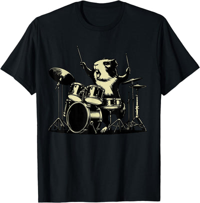 Guinea Pig Drummer Rock Drummer Playing Drums T-Shirt