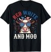 Patriotic Farm Cow Independence Day Red White and Moo Patriotic USA Flag Cow 4th of July T-Shirt - Black