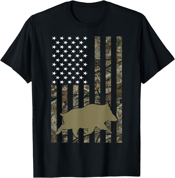 Hunting By Design Tee Company Hog Hunting Shirts for Men Women Wild Boar Pig Hunter T-Shirt - Black