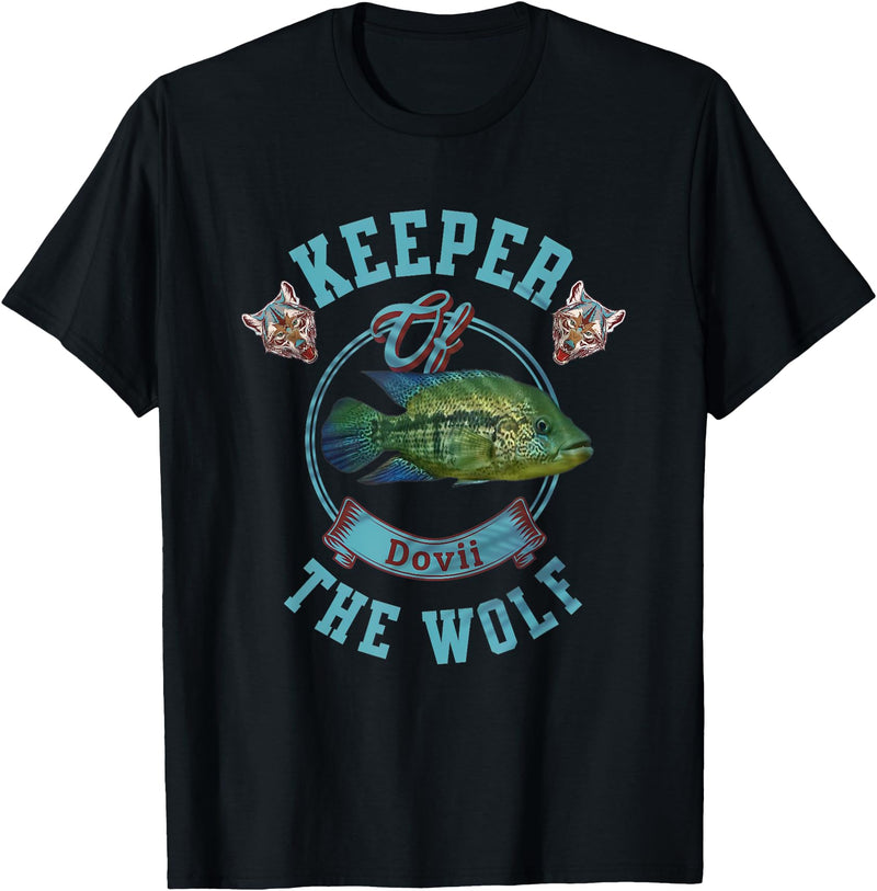 Cichlid Fish Tank Tees Wolf Cichlid Dovii Cichlid Monster Aquarium Fish Lovers T-Shirt - Black