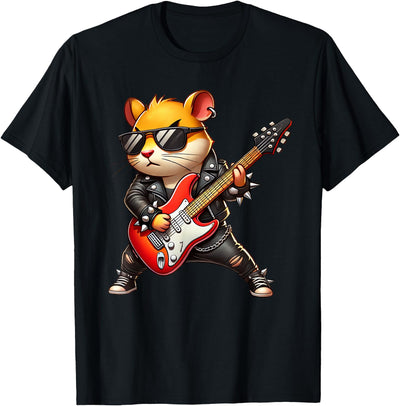 Hamster Electric Guitar Concert Music Lover Men Women Kids T-Shirt
