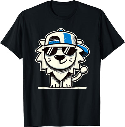 Lion Hipster Men Women Kids Boys Girls Funny Lion T-Shirt