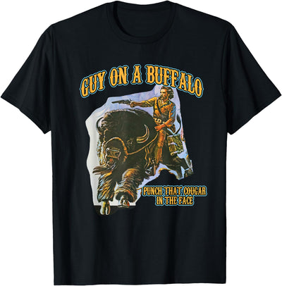 Cow Guy on a Buffalo Punch That Cougar in the Face 2 T-Shirt