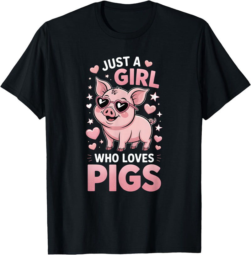 Pig Shirts & Gifts for Girls Girls Pig T-Shirt - Black