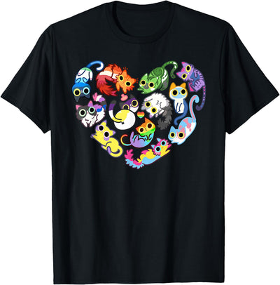 Ally Cat LGBT Lesbian Gay Bisexual Trans Pride Ally Cat Rainbow Heart LGBT Lesbian Gay Bisexual Trans Pride T-Shirt