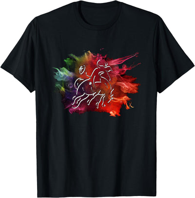 Horse Gifts by The Digital Barn Modern Western Bucking Horse T-Shirt T-Shirt