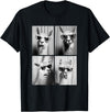 Funny Animal Photography Clothing Co. Funny Llamas with Sunglasses Cool Llama Animals Photo Booth T-Shirt - Black