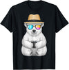 @n!mal Coffee Polar Bear Animal Sunglasses Print T-Shirt - As Pictured