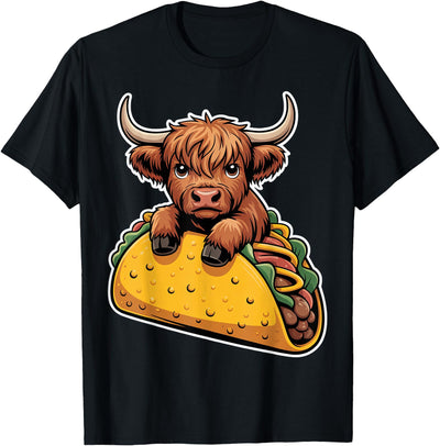 Adorable Taco Lovers Hub Cute Highland Cow Taco T-Shirt