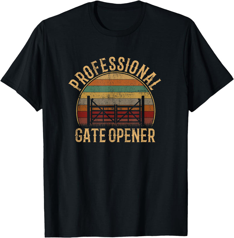 cow apparel professional gate opener, cow Gate opener T-Shirt - Black
