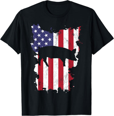 Pig Farm 4th Of July USA Flag US America Vintage T-Shirt