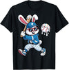 Funny Baseball Drip Rabbit Bunny Easter Men Boys Kids T-Shirt in Black